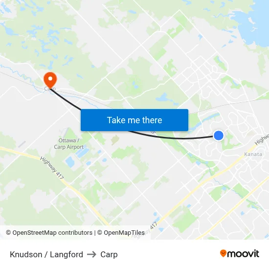 Knudson / Langford to Carp map