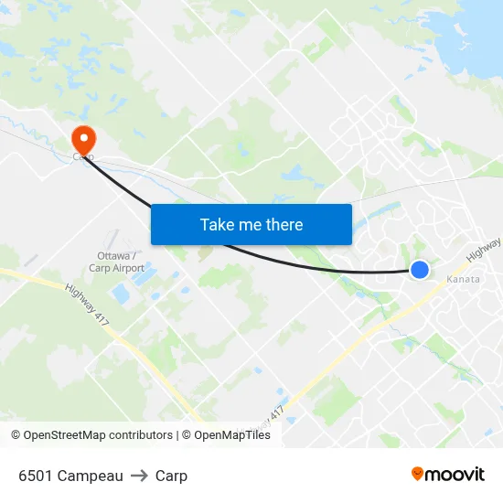 6501 Campeau to Carp map