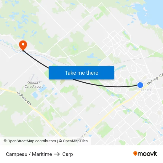 Campeau / Maritime to Carp map