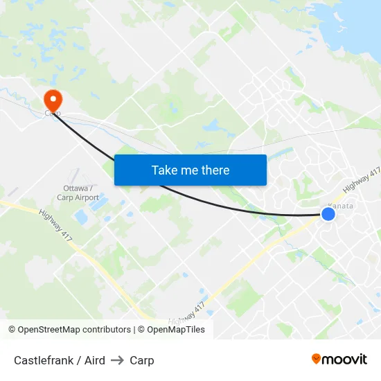 Castlefrank / Aird to Carp map