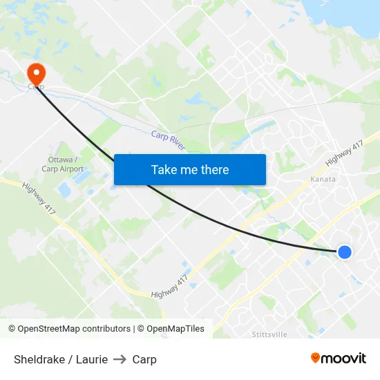 Sheldrake / Laurie to Carp map