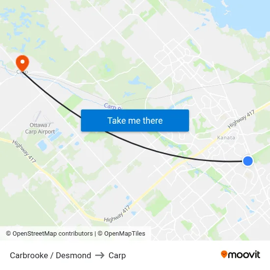 Carbrooke / Desmond to Carp map