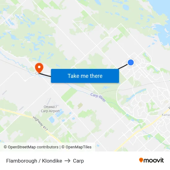 Flamborough / Klondike to Carp map
