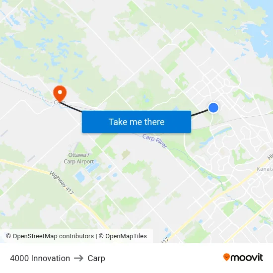 4000 Innovation to Carp map