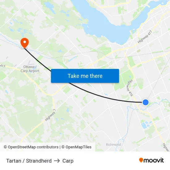 Tartan / Strandherd to Carp map