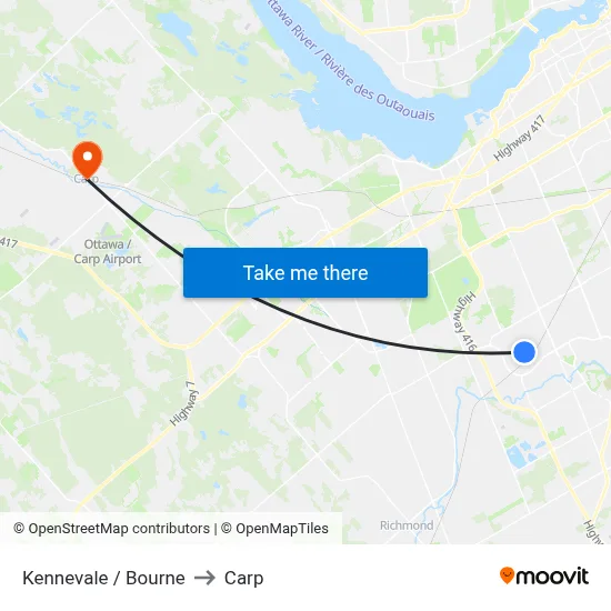 Kennevale / Bourne to Carp map