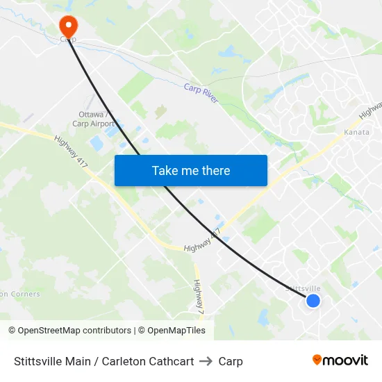Stittsville Main / Carleton Cathcart to Carp map