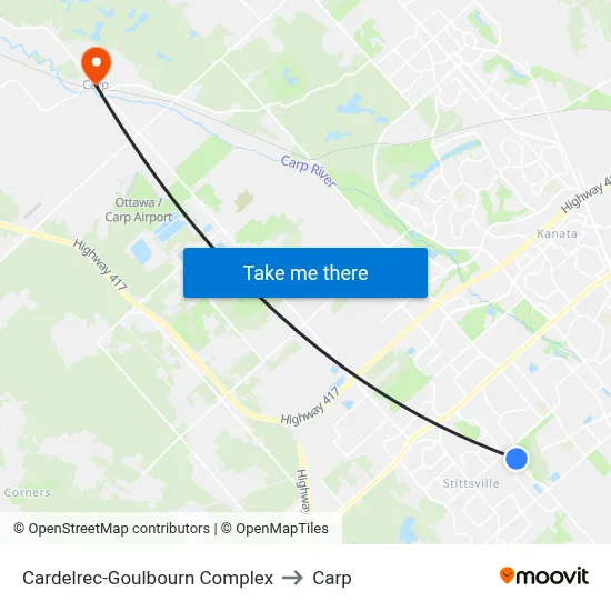 Cardelrec-Goulbourn Complex to Carp map