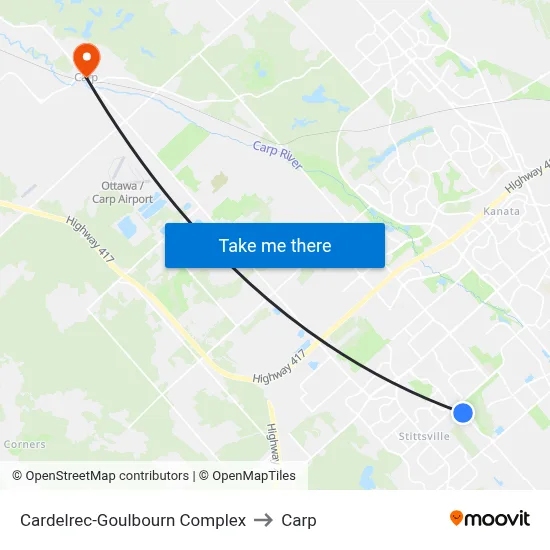 Cardelrec-Goulbourn Complex to Carp map