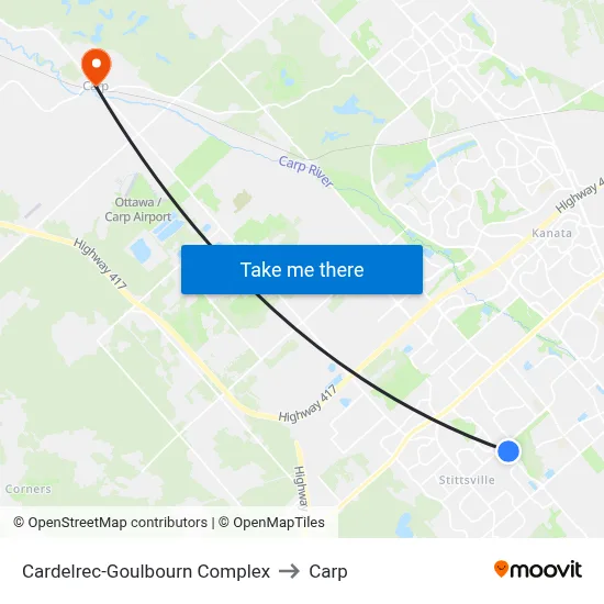 Cardelrec-Goulbourn Complex to Carp map