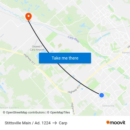 Stittsville Main / Ad. 1224 to Carp map
