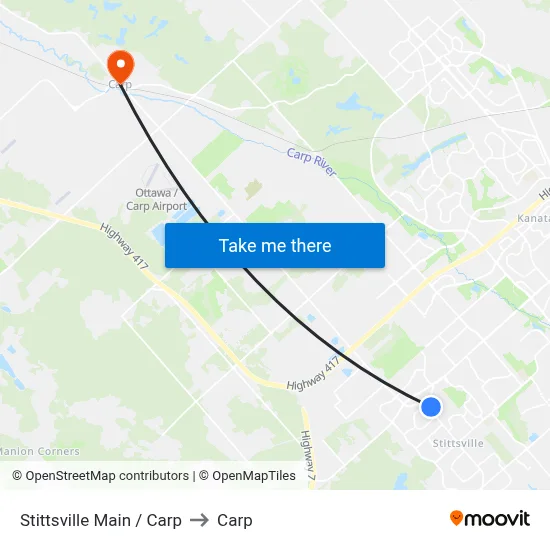 Stittsville Main / Carp to Carp map