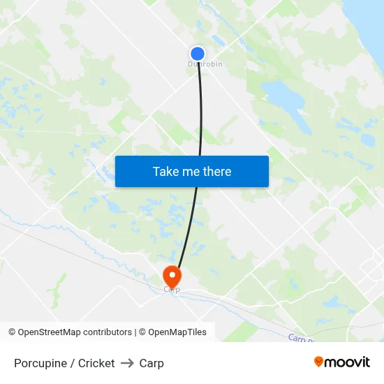 Porcupine / Cricket to Carp map