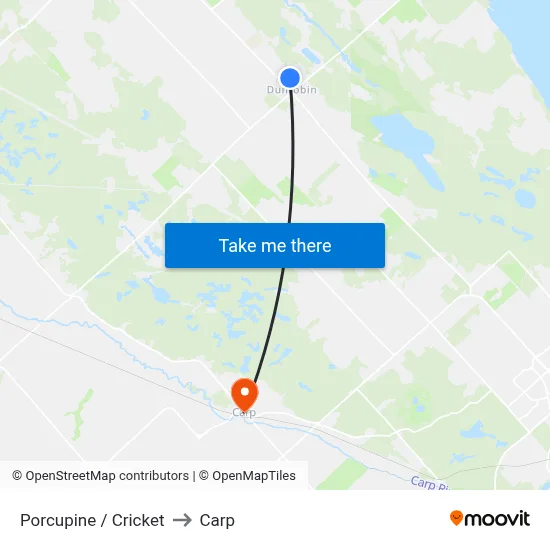 Porcupine / Cricket to Carp map
