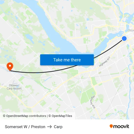 Somerset W / Preston to Carp map