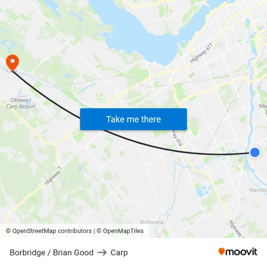 Borbridge / Brian Good to Carp map