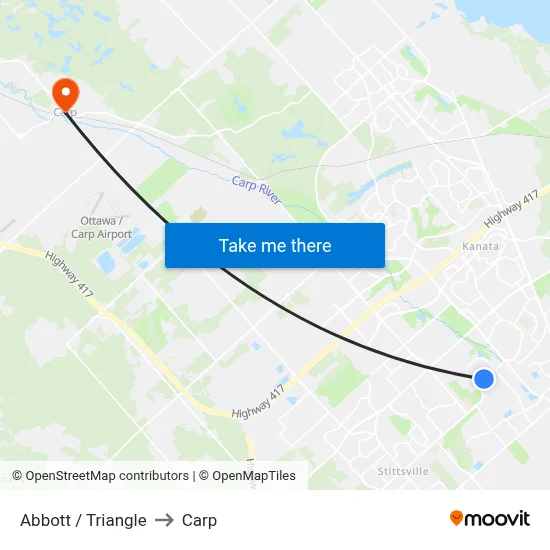 Abbott / Triangle to Carp map