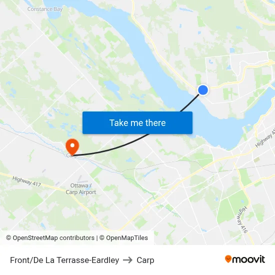 Front/De La Terrasse-Eardley to Carp map