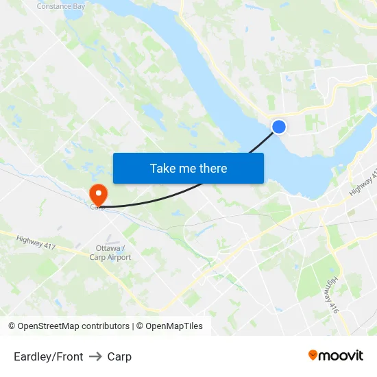Eardley/Front to Carp map