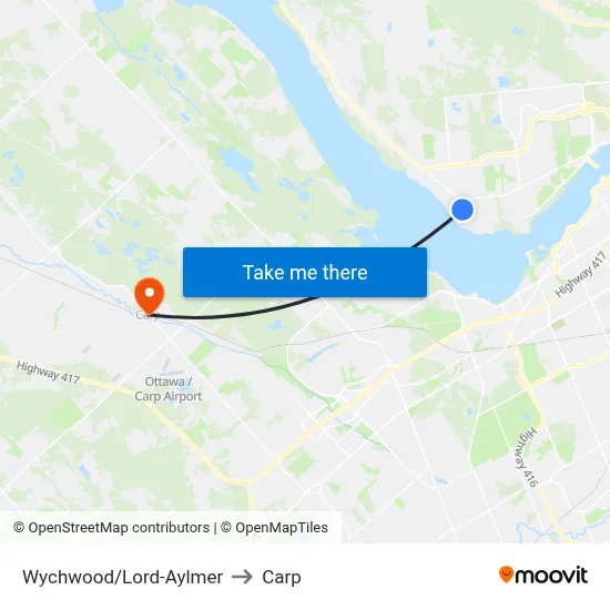 Wychwood/Lord-Aylmer to Carp map