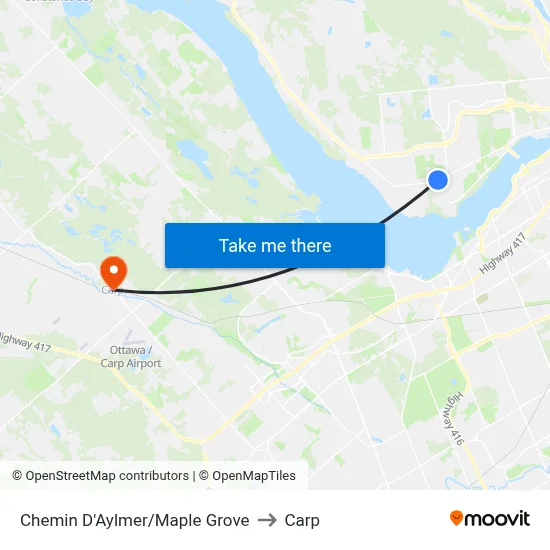 Chemin D'Aylmer/Maple Grove to Carp map