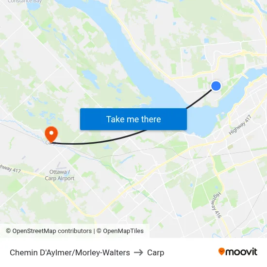 Chemin D'Aylmer/Morley-Walters to Carp map