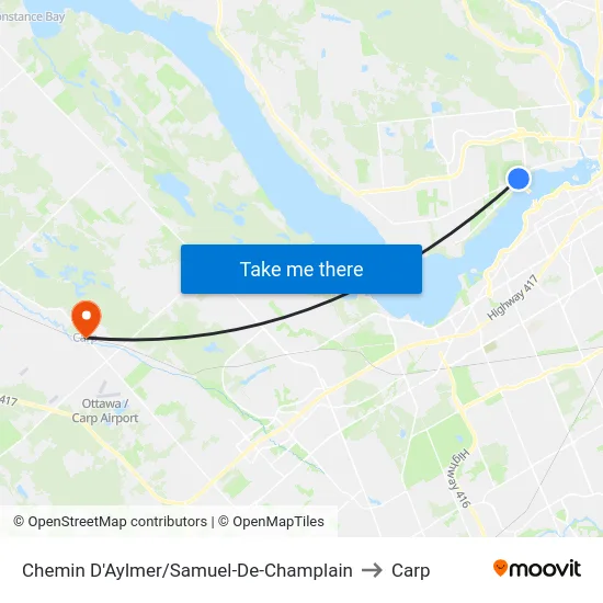 Chemin D'Aylmer/Samuel-De-Champlain to Carp map