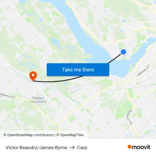 Victor-Beaudry/James-Byrne to Carp map