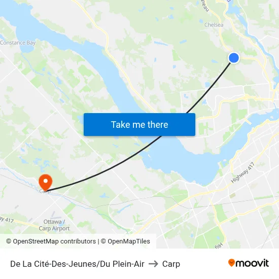 De La Cité-Des-Jeunes/Du Plein-Air to Carp map