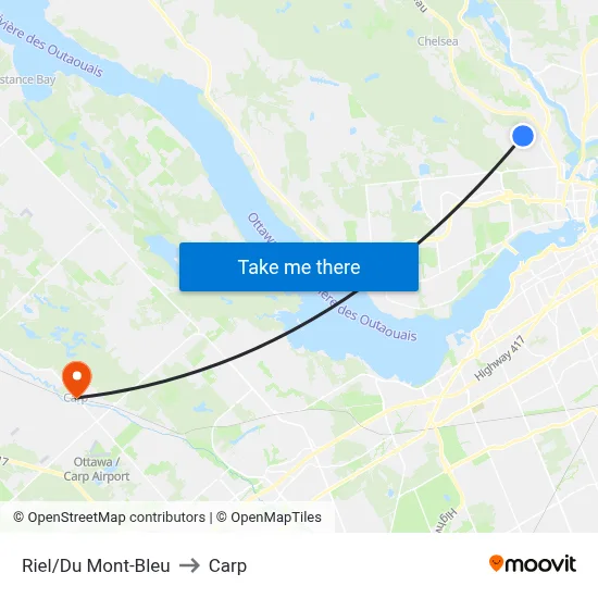 Riel/Du Mont-Bleu to Carp map