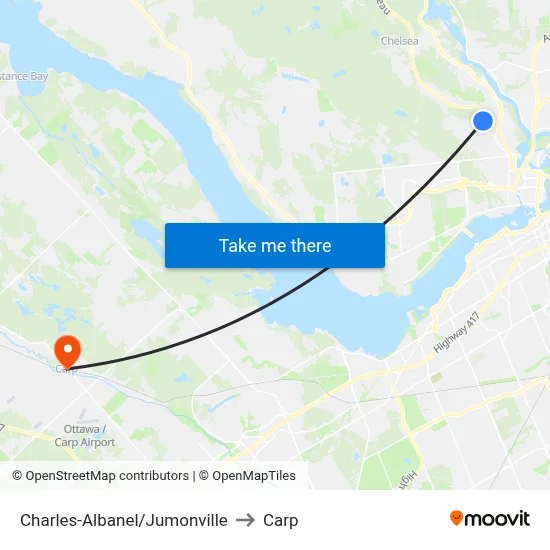 Charles-Albanel/Jumonville to Carp map