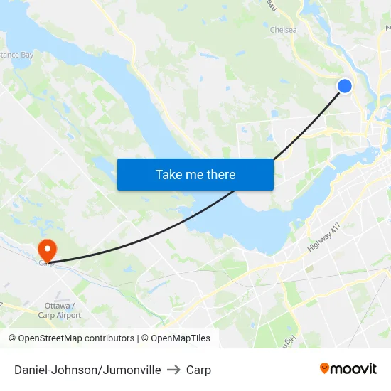 Daniel-Johnson/Jumonville to Carp map