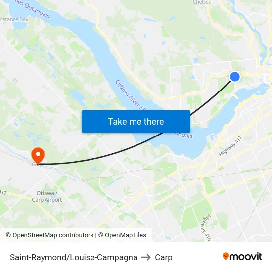 Saint-Raymond/Louise-Campagna to Carp map