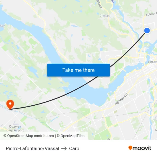 Pierre-Lafontaine/Vassal to Carp map