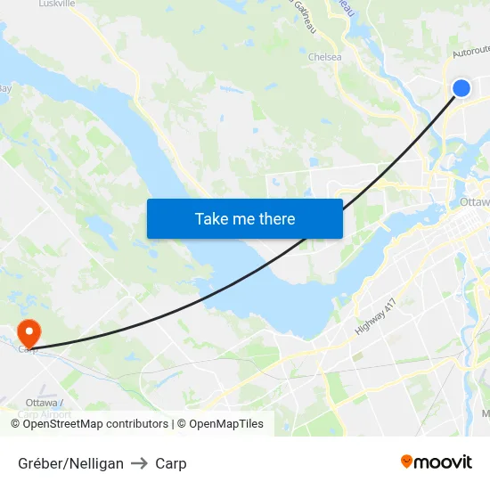 Gréber/Nelligan to Carp map