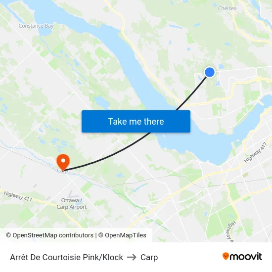 Arrêt De Courtoisie Pink/Klock to Carp map