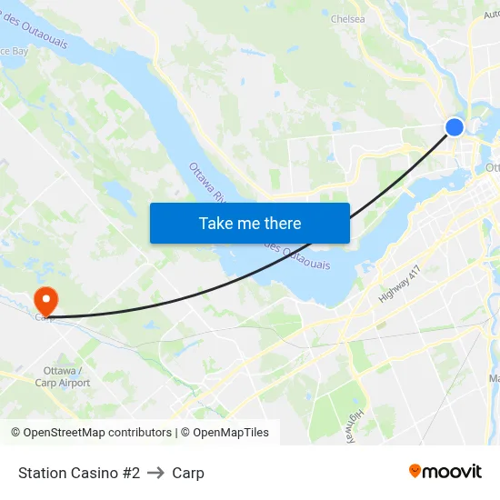 Station Casino #2 to Carp map