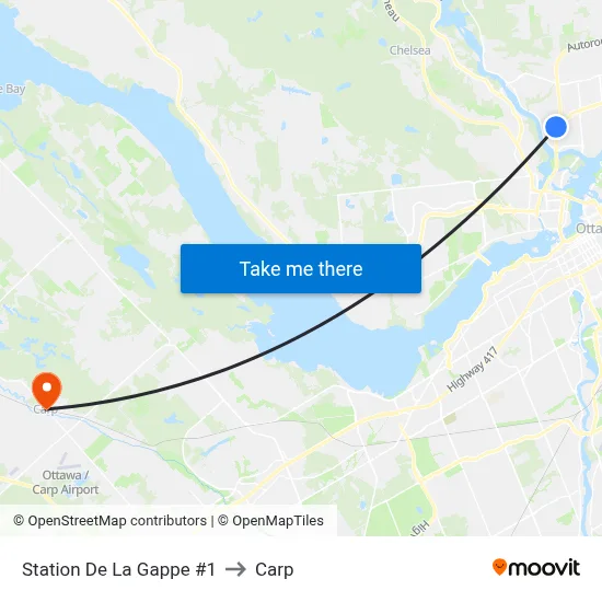 Station De La Gappe #1 to Carp map