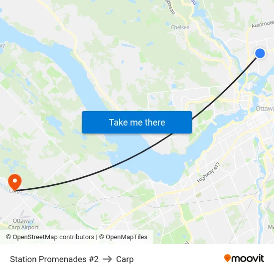 Station Promenades #2 to Carp map