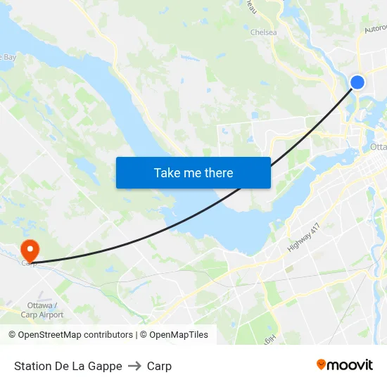 Station De La Gappe to Carp map