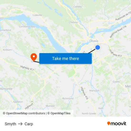 Smyth to Carp map