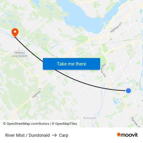 River Mist / Dundonald to Carp map