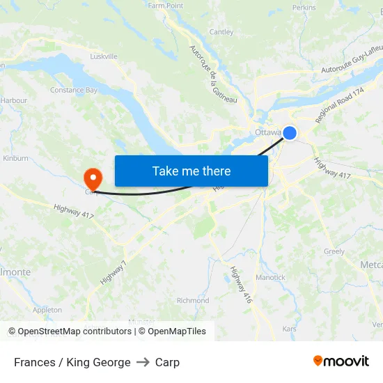 Frances / King George to Carp map