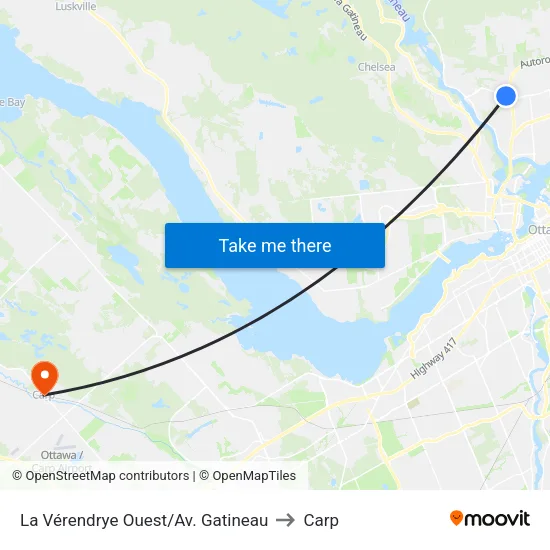 La Vérendrye Ouest/Av. Gatineau to Carp map