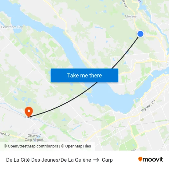 De La Cité-Des-Jeunes/De La Galène to Carp map