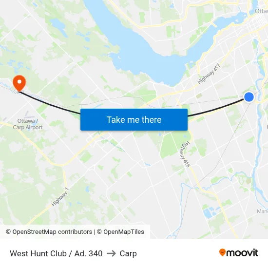 West Hunt Club / Ad. 340 to Carp map