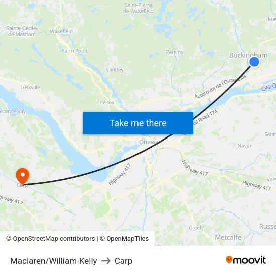 Maclaren/William-Kelly to Carp map