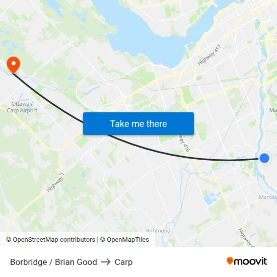 Borbridge / Brian Good to Carp map