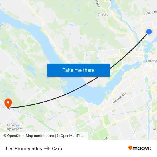 Les Promenades to Carp map