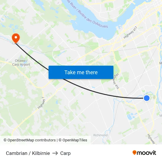 Cambrian / Kilbirnie to Carp map